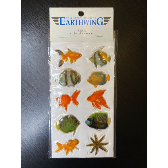 VINTAGE PUFFY STICKERS Fish - Lot of 3 California Pacific Designs 1994 Earthwing - Picture 4 of 7